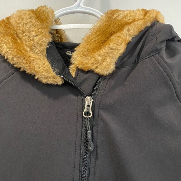 Marmot Faux Fur Hood Black Zip Jacket in Black - Picture 6 of 13